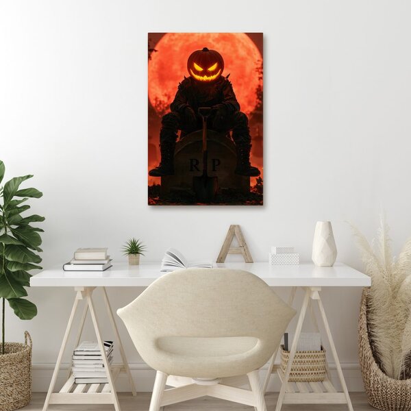 Quadro su tela – Terrore di Halloween sotto la luna rossa