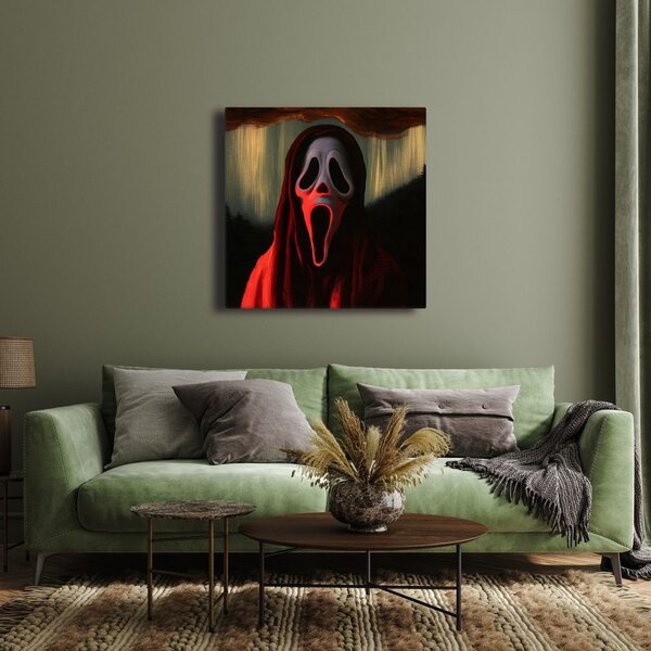 Quadro su tela – Figura horror sotto il cielo rosso