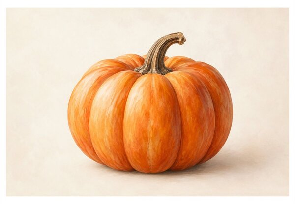 Quadro su tela – Zucca arancione in dettaglio