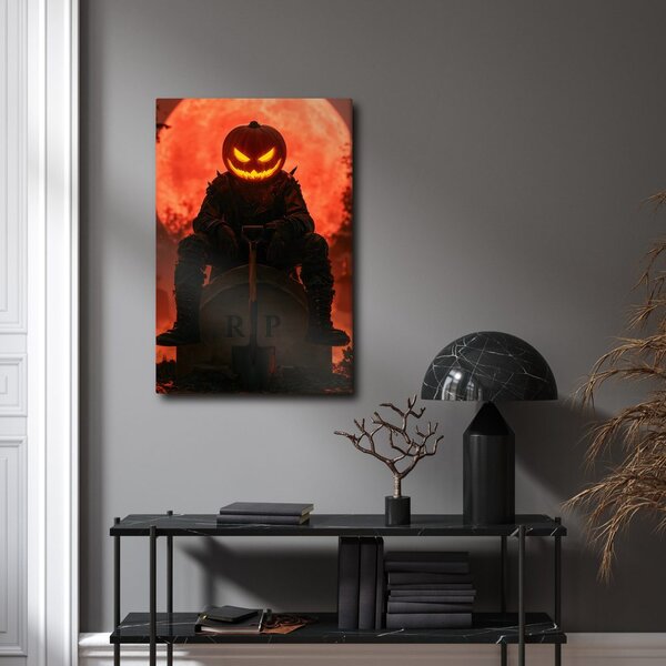 Quadro su tela – Terrore di Halloween sotto la luna rossa