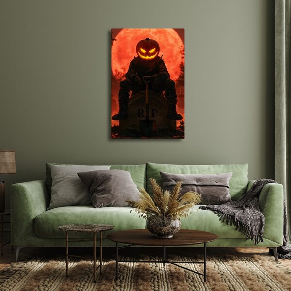 Quadro su tela – Terrore di Halloween sotto la luna rossa