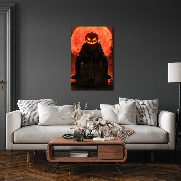 Quadro su tela – Terrore di Halloween sotto la luna rossa