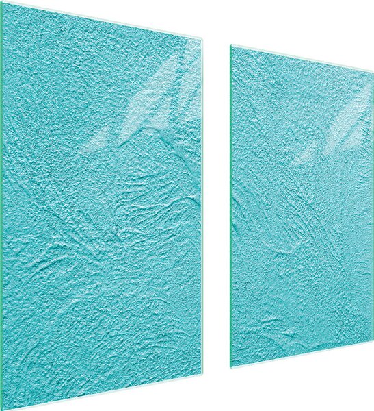 Piastre copri fornelli 2 pezzi 75x52 Copri piano cottura in Vetroceramica tagliere in vetro ardesia turchese