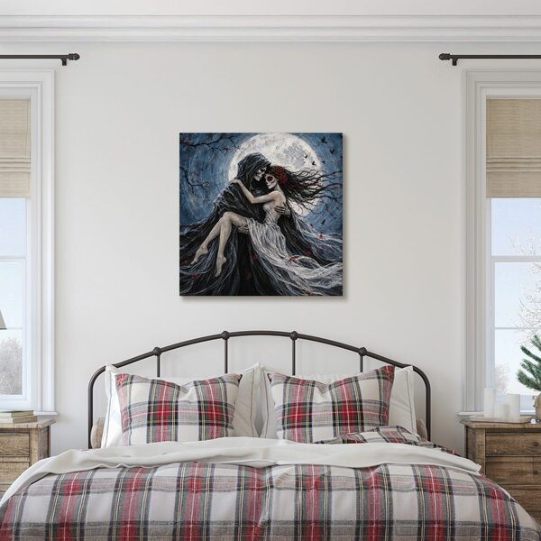 Quadro su tela – Amore scheletrico al chiaro di luna