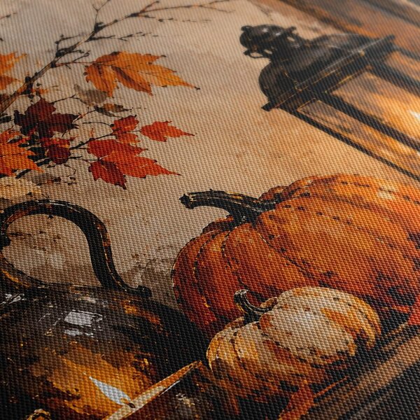 Quadro su tela – Natura morta autunnale con corvo