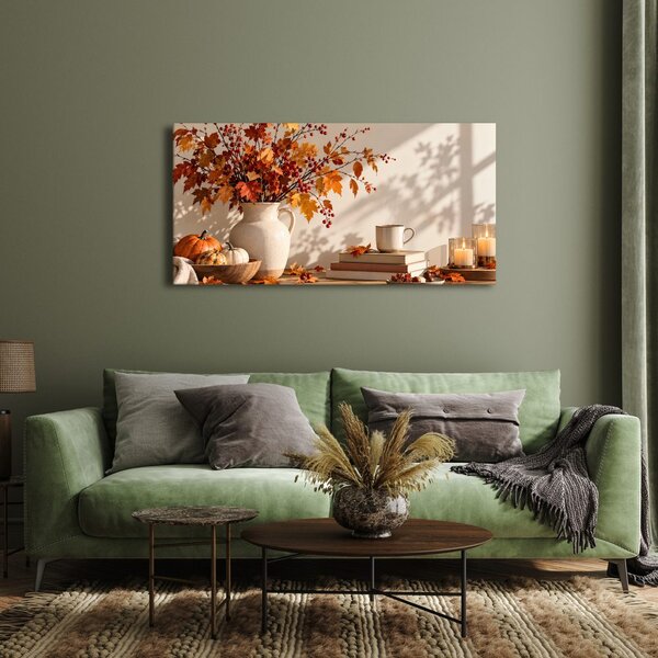 Quadro su tela – Calda composizione autunnale con candele