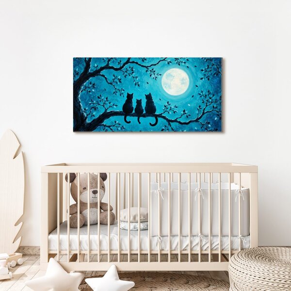 Quadro su tela – Gatti notturni nel blu