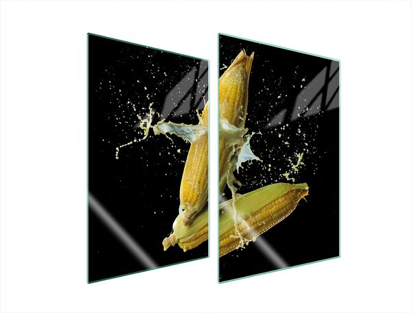 Piastre copri fornelli 2 pezzi 35x52 Copri piano cottura in Vetroceramica tagliere in vetro nero