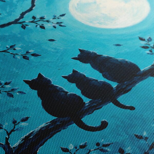 Quadro su tela – Gatti notturni nel blu