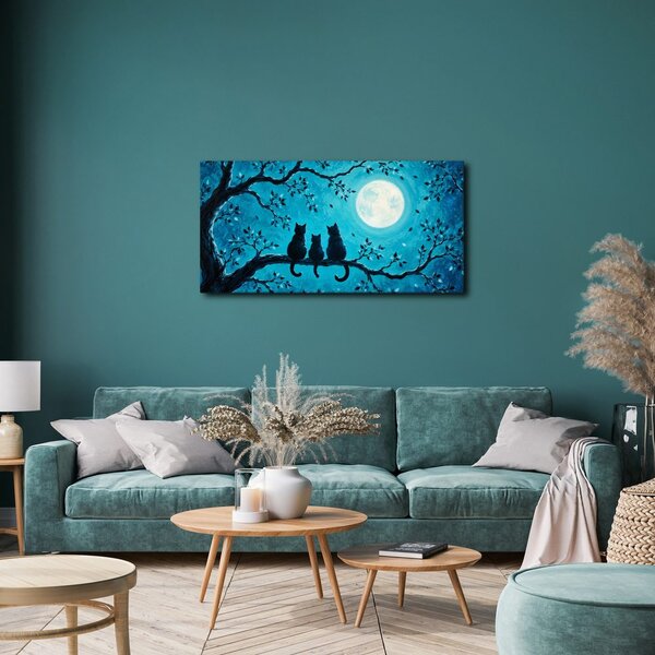 Quadro su tela – Gatti notturni nel blu