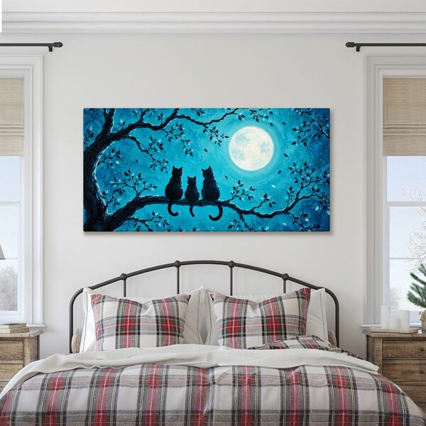 Quadro su tela – Gatti notturni nel blu