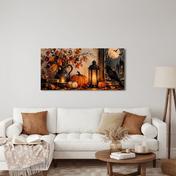 Quadro su tela – Misteriosa notte autunnale con candela