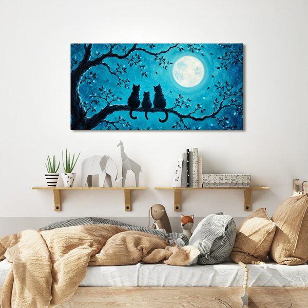 Quadro su tela – Gatti notturni nel blu