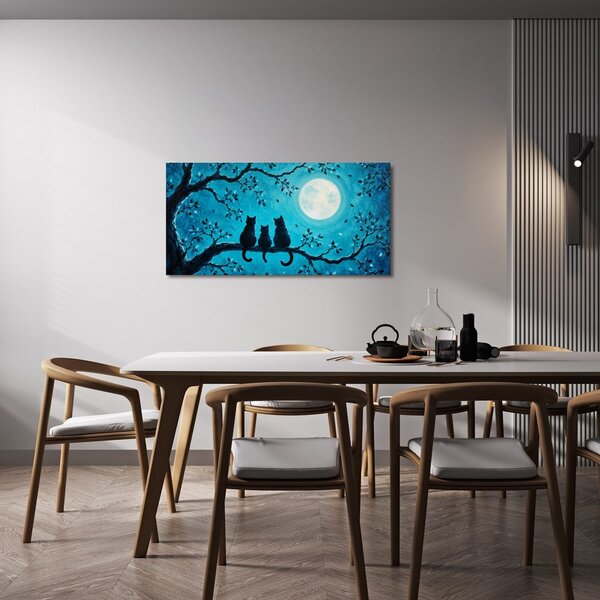 Quadro su tela – Gatti notturni nel blu