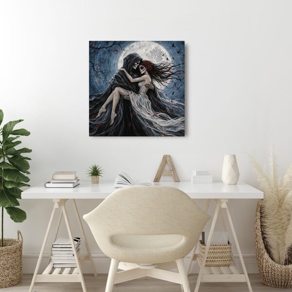 Quadro su tela – Amore scheletrico al chiaro di luna