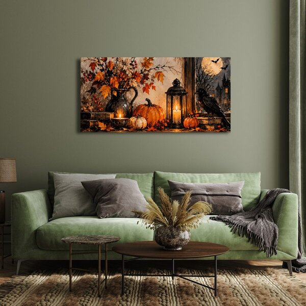 Quadro su tela – Misteriosa notte autunnale con candela