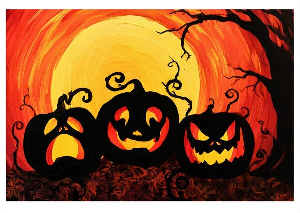 Quadro su tela – Zucca al chiaro di luna piena