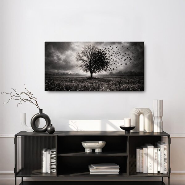 Quadro su tela – Albero della vita in paesaggio oscuro