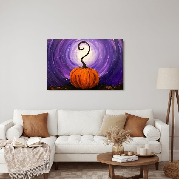 Quadro su tela – Zucca sotto il cielo viola