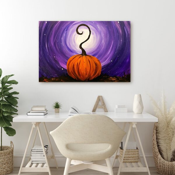 Quadro su tela – Zucca sotto il cielo viola