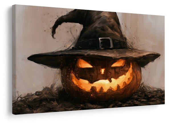 Quadro su tela – Zucche nel cappello da strega
