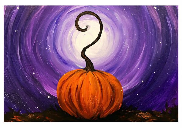 Quadro su tela – Zucca sotto il cielo viola