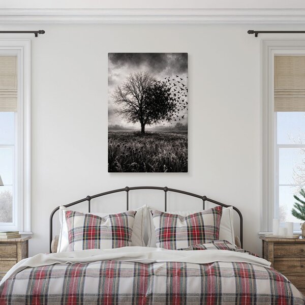 Quadro su tela – Albero della vita e stormo di uccelli