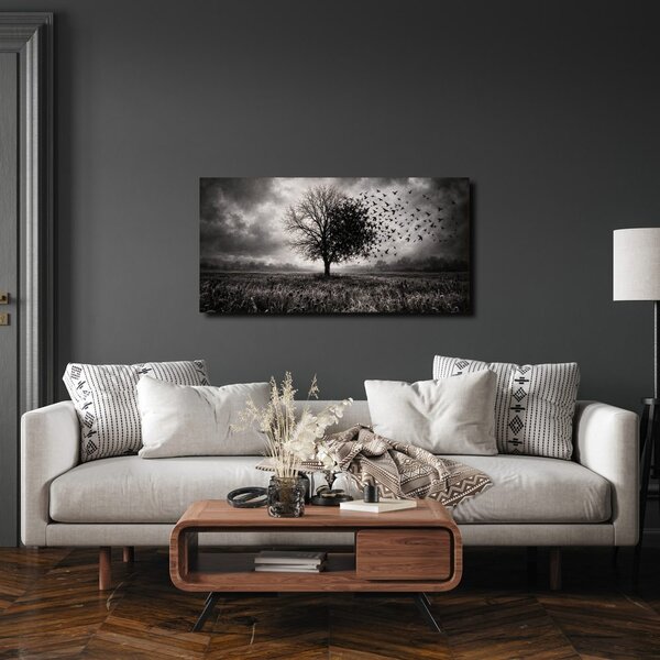 Quadro su tela – Albero della vita in paesaggio oscuro
