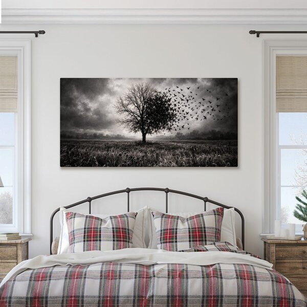 Quadro su tela – Albero della vita in paesaggio oscuro