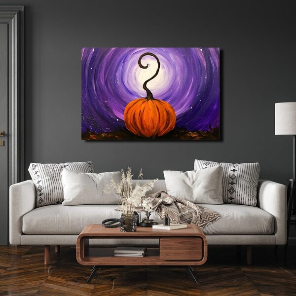 Quadro su tela – Zucca sotto il cielo viola
