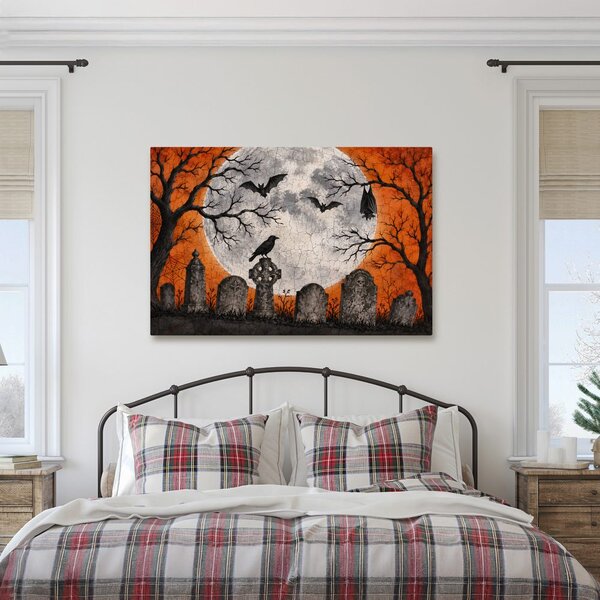 Quadro su tela – Cimitero misterioso al chiaro di luna piena