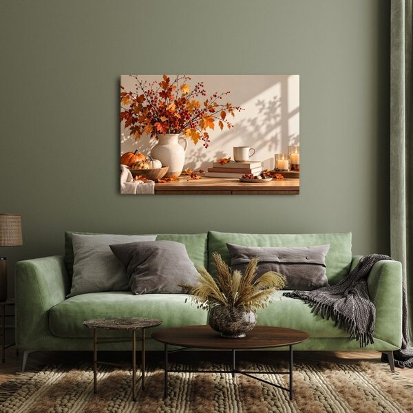 Quadro su tela – Natura morta autunnale con zucche