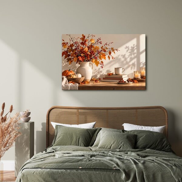 Quadro su tela – Natura morta autunnale con zucche
