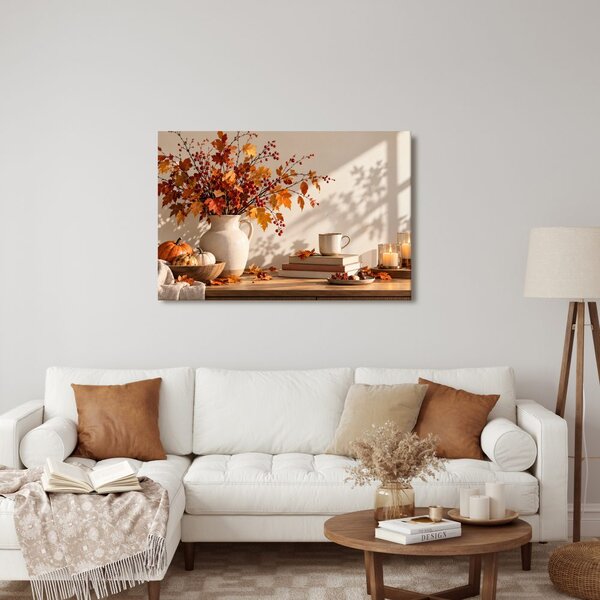 Quadro su tela – Natura morta autunnale con zucche