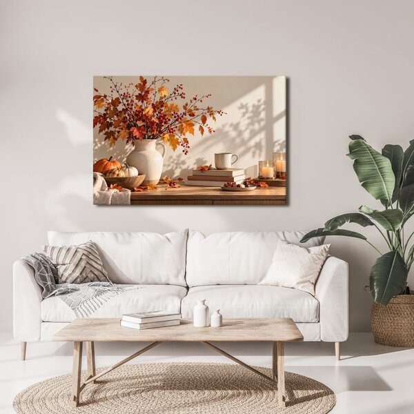 Quadro su tela – Natura morta autunnale con zucche