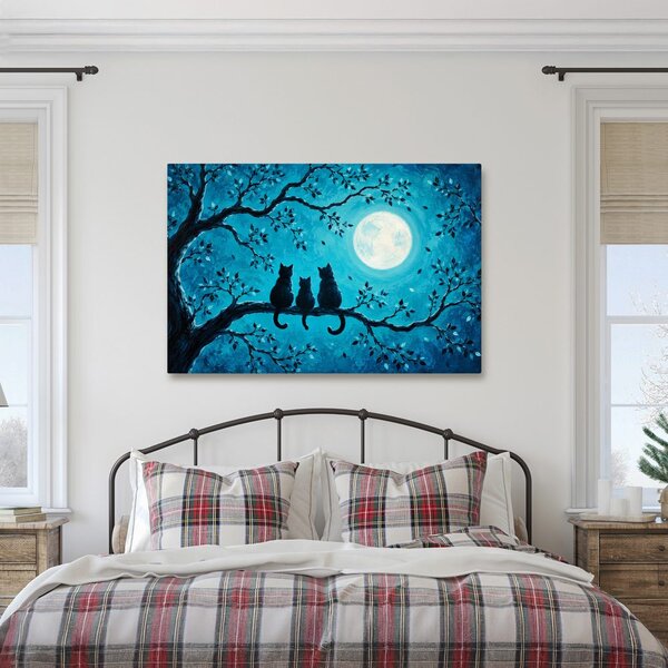 Quadro su tela – Gatti al chiaro di luna