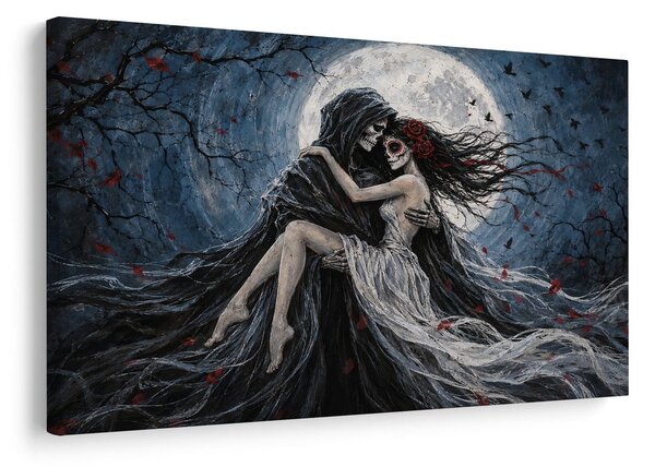 Quadro su tela – Abbraccio oscuro sotto la luna