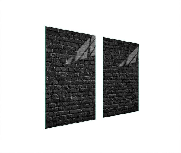 Piastre copri fornelli 2 pezzi 75x52 Copri piano cottura in Vetroceramica tagliere in vetro mattone nero