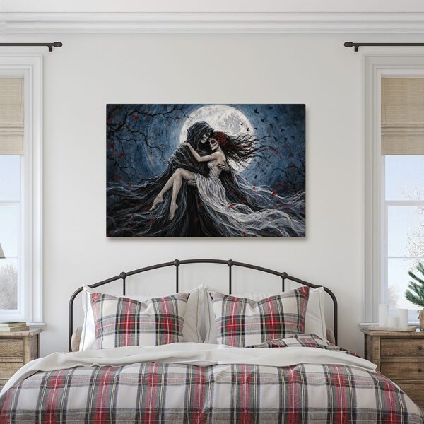 Quadro su tela – Abbraccio oscuro sotto la luna