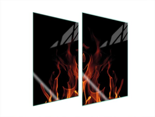 Piastre copri fornelli 2 pezzi 35x52 Copri piano cottura in Vetroceramica tagliere in vetro fuoco nero