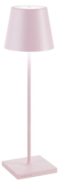 Zafferano Lampada a led da tavolo Poldina Pro Rosa ricaricabile e dimmerabile con batteria fino a 12 ore. Da uso esterno IP65