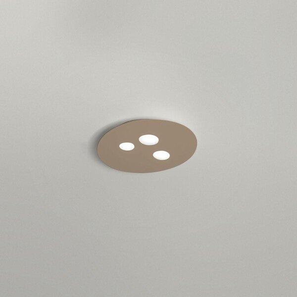 Lampada a Soffitto LUNA P/P 3xGX53 Max 3x8W Tortora - Struttura in Metallo e Diffusore in Alluminio - Gea Luce - Illuminazione per Interni