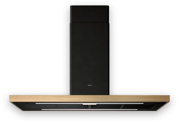 Elica Cappa Cucina Aspirante a Parete Larghezza 120 cm Profondit 52 cm Classe A++ colore Nero / Legno - PRF0200563 Bio Island @ BLRO/A/120
