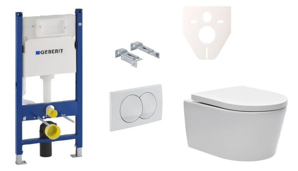 Set WC sospeso Geberit a prezzo vantaggioso per pareti leggere / montaggio a parete + WC SAT Brevis