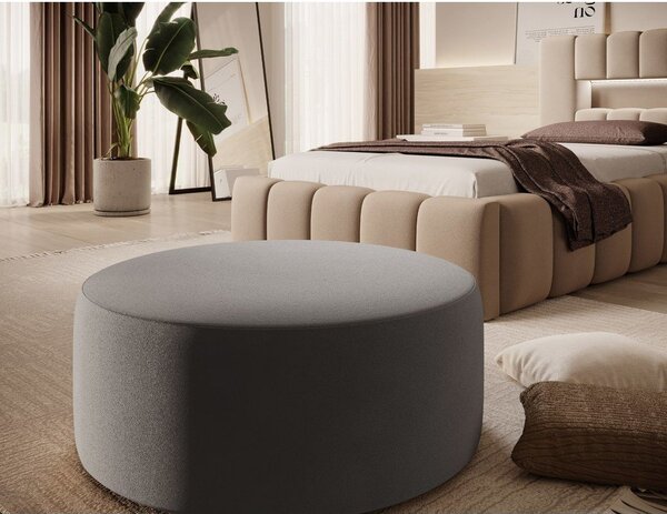 Letto singolo imbottito marrone chiaro con contenitore con rete inclusa 90x200 cm Lamica – ELTAP