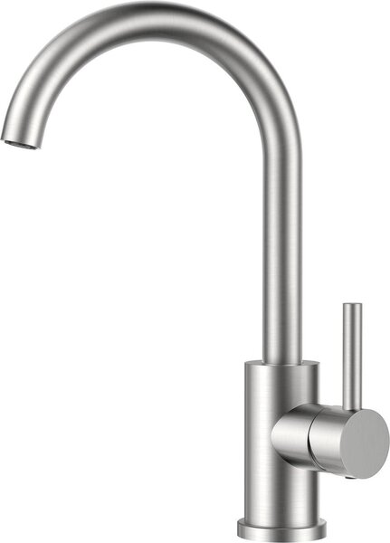 FORIOUS Rubinetto da cucina rubinetto rotante a 360° in acciaio inox miscelatore 1 foro leva