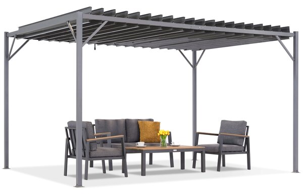 Pergola da terrazzo antracite Tasos 3x4m Garden Point