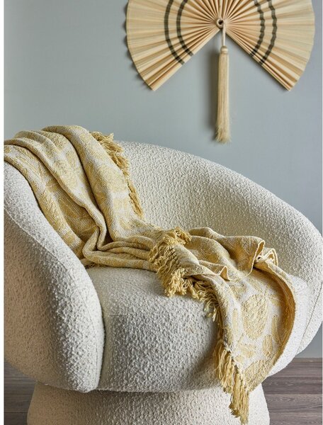 Coperta gialla in misto cotone 130x155 cm Pratello – Bloomingville