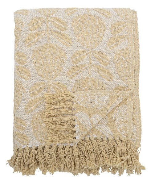 Coperta gialla in misto cotone 130x155 cm Pratello – Bloomingville