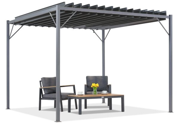Pergola da terrazza antracite Tasos 3x3m Garden Point